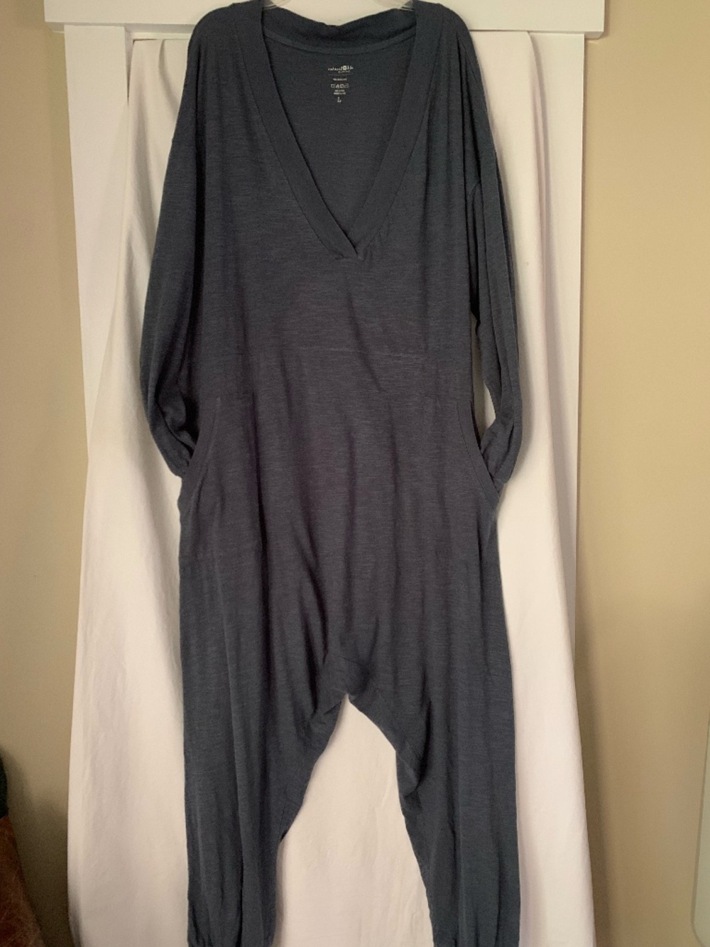 NATURAL LIFE 'Johnny Jumpsuit' in blue cotton slub material